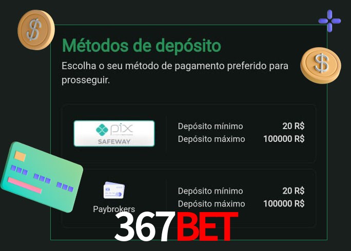 O cassino 367Bet oferece uma grande variedade de métodos de pagamento
